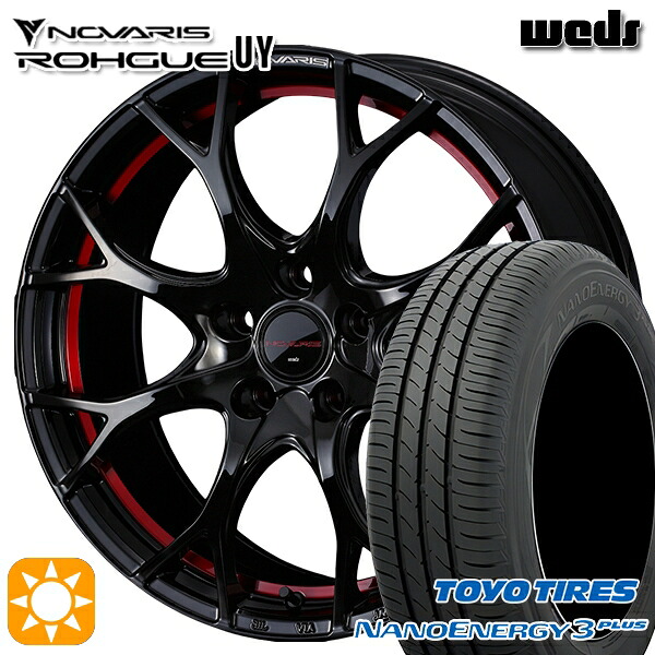 【取付対象】215/40R18 85W トーヨー ナノエナジー3プラス Weds ウェッズ ノヴァリス ローグ UY ピアノブラック/レッドライン 18インチ 7.0J 5H114.3 サマータイヤホイールセット |トレッド新横浜師岡店