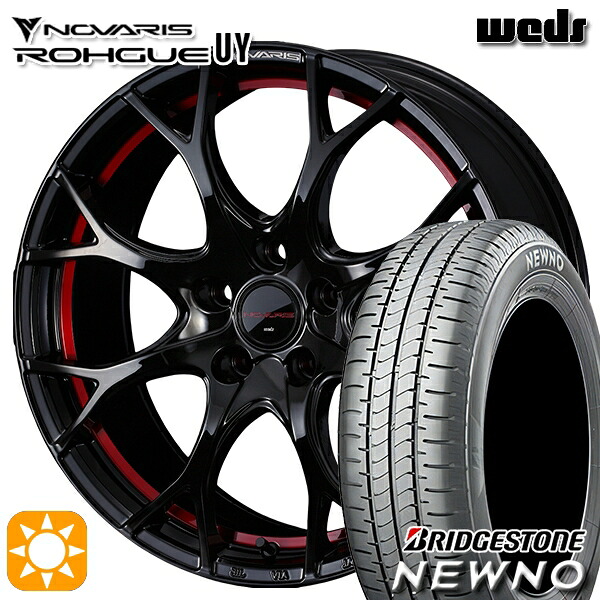 【取付対象】レガシィB4 エクシーガ 215/50R17 91V ブリヂストン ニューノ Weds ウェッズ ノヴァリス ローグ UY ピアノブラック/レッドライン 17インチ 7.0J 5H100 サマータイヤホイールセット ｜トレッド新横浜師岡店