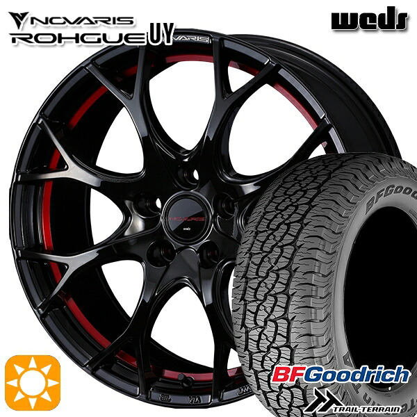【取付対象】20/30系アルファードヴェルファイア 235/60R18 107H XL RBL BFグッドリッチ トレールテレーン Weds ウェッズ ノヴァリス ローグ UY ピアノブラック/レッドライン 18インチ 8.0J 5H114.3 サマータイヤホイールセット