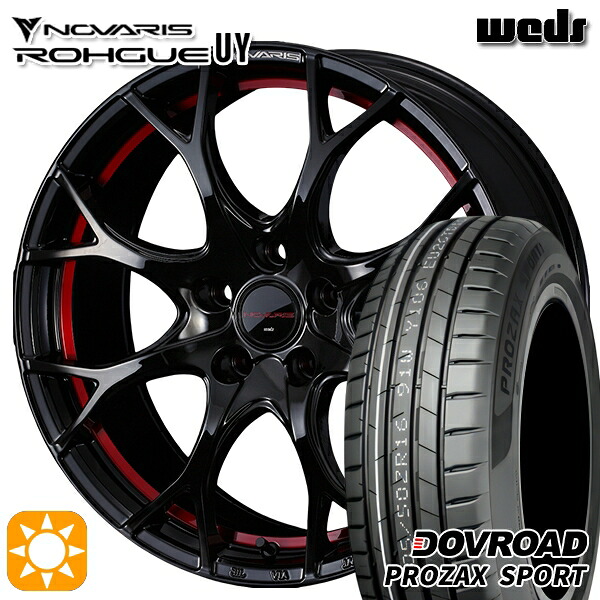【取付対象】レガシィB4 エクシーガ 215/50R17 95W XL DOVROAD プロザックススポーツ Weds ウェッズ ノヴァリス ローグ UY ピアノブラック/レッドライン 17インチ 7.0J 5H100 サマータイヤホイールセット |トレッド新横浜師岡店