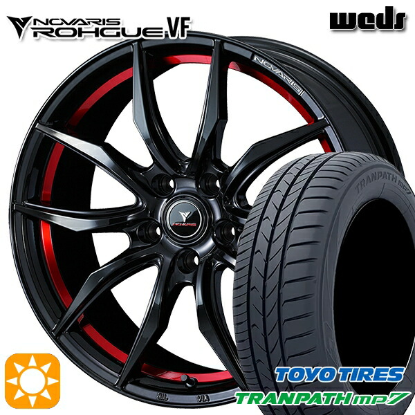 【取付対象】205/50R17 93V トーヨー トランパス mp7 Weds ウェッズ ノヴァリス ローグ VF ピアノブラック/レッドライン 17インチ 7.0J 5H114.3 サマータイヤホイールセット