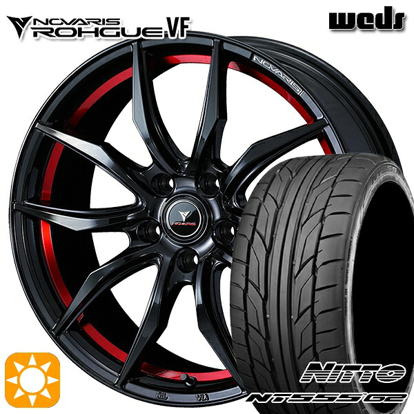 【取付対象】215/40R18 89W XL ニットー NT555 G2 Weds ウェッズ ノヴァリス ローグ VF ピアノブラック/レッドライン 18インチ 7.0J 5H114.3 サマータイヤホイールセット ｜トレッド新横浜師岡店