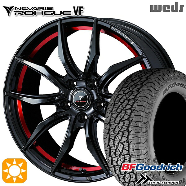 【取付対象】235/60R18 107H XL RBL BFグッドリッチ トレールテレーン Weds ウェッズ ノヴァリス ローグ VF ピアノブラック/レッドライン 18インチ 7.0J 5H114.3 サマータイヤホイールセット |トレッド新横浜師岡店