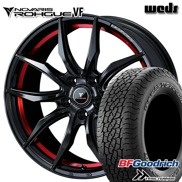 【取付対象】225/65R17 102T ORWL BFグッドリッチ トレールテレーン Weds ウェッズ ノヴァリス ローグ VF ピアノブラック/レッドライン 17インチ 7.0J 5H114.3 サマータイヤホイールセット |トレッド新横浜師岡店
