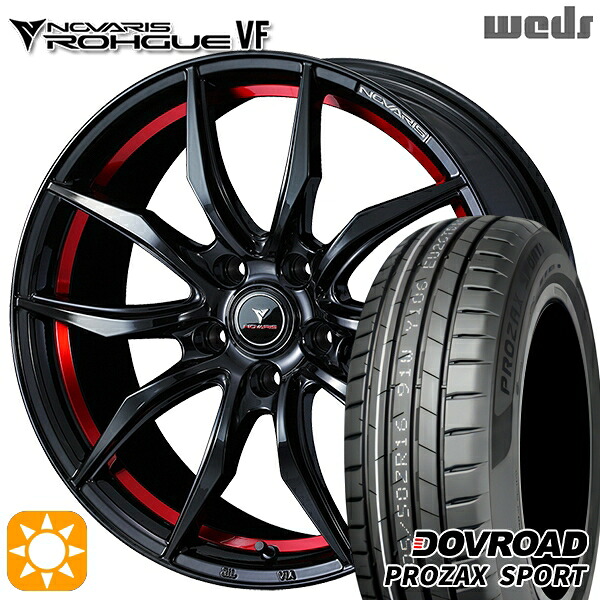 【取付対象】BP系レガシィアウトバック 215/55R17 98W XL DOVROAD プロザックススポーツ Weds ウェッズ ノヴァリス ローグ VF ピアノブラック/レッドライン 17インチ 7.0J 5H100 サマータイヤホイールセット ｜トレッド新横浜師岡店