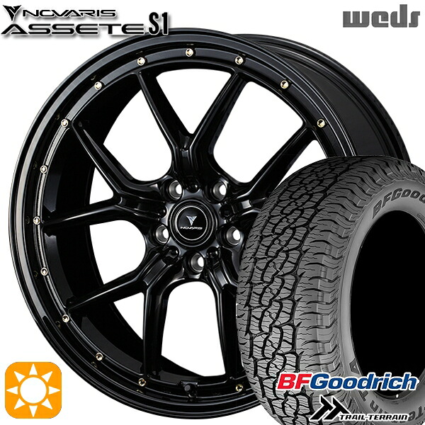 【取付対象】235/60R18 107H XL RBL BFグッドリッチ トレールテレーン Weds ウェッズ ノヴァリス アセット S1 ブラック/ゴールドピアス 18インチ 8.0J 5H114.3 サマータイヤホイールセット |トレッド新横浜師岡店