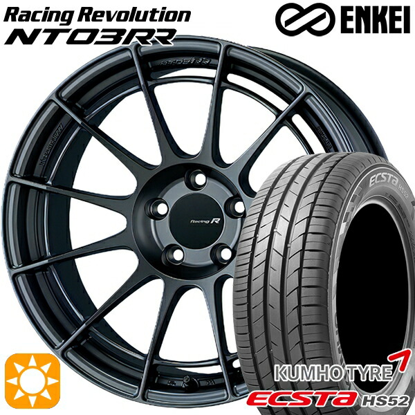 【取付対象】215/60R17 100V XL クムホ エクスタ HS52 ENKEI エンケイ レーシングレボリューション NT03RR マットダークガンメタリック 17インチ 7.0J 5H114.3 サマータイヤホイールセット ｜トレッド新横浜師岡店