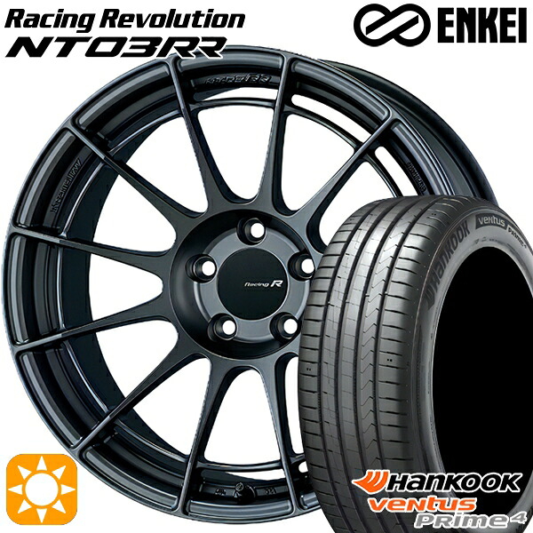 【取付対象】215/45R17 91W XL ハンコック veNtus PRime4 K135 ENKEI エンケイ レーシングレボリューション NT03RR マットダークガンメタリック 17インチ 7.0J 5H114.3 サマータイヤホイールセット |トレッド新横浜師岡店