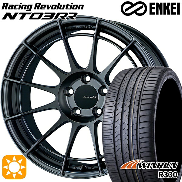 【取付対象】リーフ レヴォーグ 215/50R17 95W XL ウィンラン R330 ENKEI エンケイ レーシングレボリューション NT03RR マットダークガンメタリック 17インチ 7.5J 5H114.3 サマータイヤホイールセット