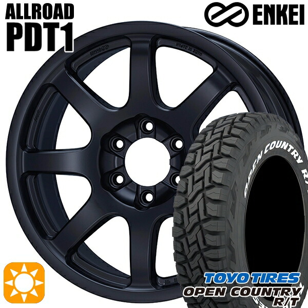 【取付対象】275/55R20 115/112Q トーヨー オープンカントリー R/T ホワイトレター ENKEI オールロード PDT1 マットブラック 20インチ 9.0J 6H139.7 +52 サマータイヤホイールセット