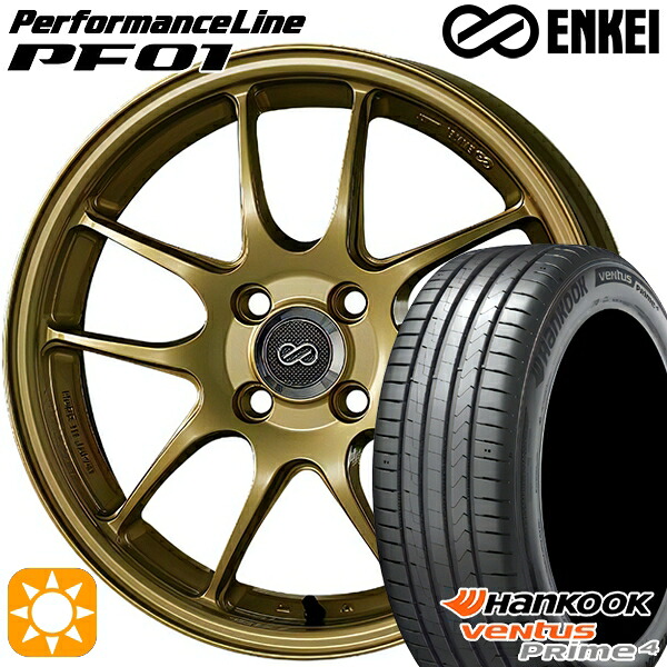 【取付対象】185/55R16 83H ハンコック veNtus PRime4 K135 ENKEI エンケイ パフォーマンスライン PF01 ゴールド 16インチ 6.5J 4H100 サマータイヤホイールセット |トレッド新横浜師岡店