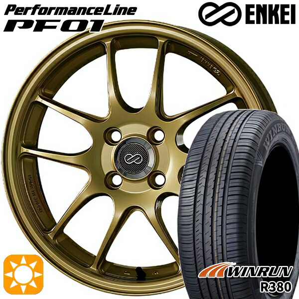 【取付対象】ライズ ロッキー 205/60R16 92H ウィンラン R380 ENKEI エンケイ パフォーマンスライン PF01 ゴールド 16インチ 6.5J 4H100 サマータイヤホイールセット |トレッド新横浜師岡店