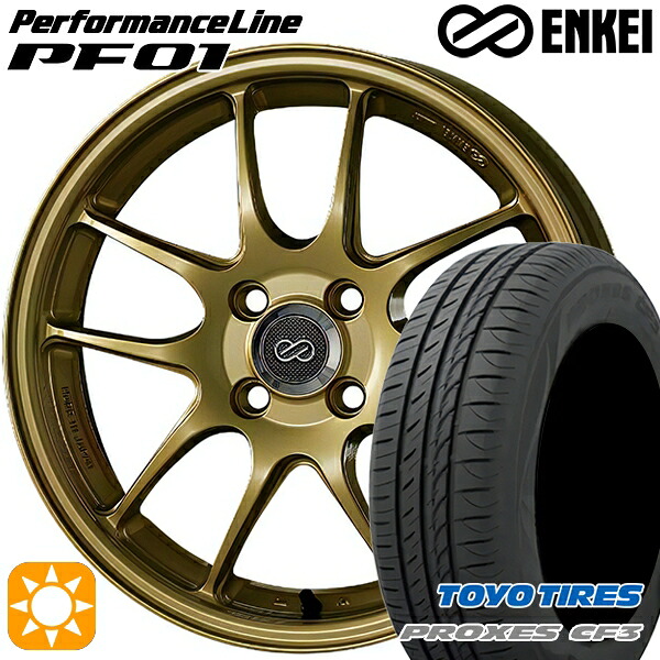【取付対象】インプレッサXV フォレスターSH 225/55R17 101V XL トーヨー プロクセス CF3 ENKEI エンケイ パフォーマンスライン PF01 ゴールド 17インチ 7.5J 5H100 サマータイヤホイールセット |トレッド新横浜師岡店