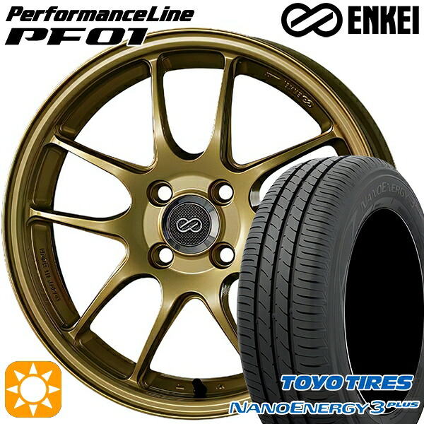 【取付対象】215/40R18 85W トーヨー ナノエナジー3プラス ENKEI エンケイ パフォーマンスライン PF01 ゴールド 18インチ 7.5J 5H100 サマータイヤホイールセット |トレッド新横浜師岡店