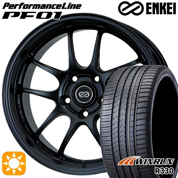 【取付対象】スイフト 215/40R17 87W XL ウィンラン R330 ENKEI エンケイ パフォーマンスライン PF01 マットブラック 17インチ 7.0J 4H100 サマータイヤホイールセット |トレッド新横浜師岡店