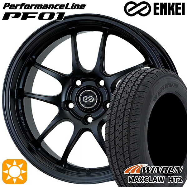 【取付対象】225/65R17 102H ウィンラン マックスクロウ HT2 ENKEI エンケイ パフォーマンスライン PF01 マットブラック 17インチ 7.0J 5H114.3 サマータイヤホイールセット ｜トレッド新横浜師岡店