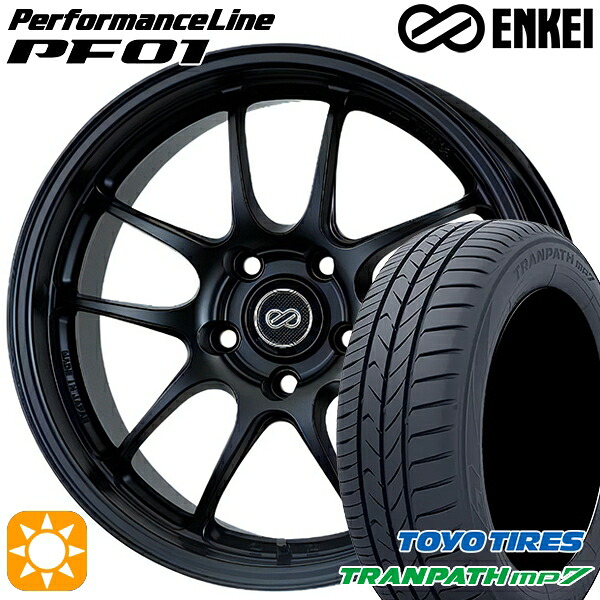 【取付対象】215/60R17 96H トーヨー トランパス mp7 ENKEI エンケイ パフォーマンスライン PF01 マットブラック 17インチ 7.5J 5H114.3 サマータイヤホイールセット