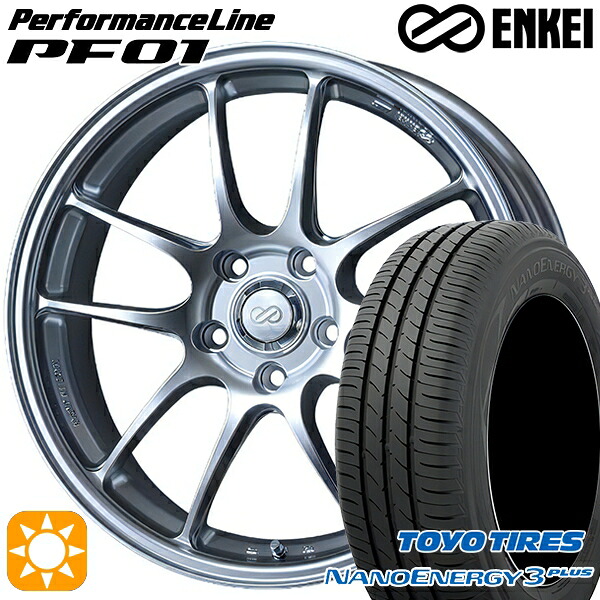 【取付対象】215/40R18 85W トーヨー ナノエナジー3プラス ENKEI エンケイ パフォーマンスライン PF01 スパークルシルバー 18インチ 7.5J 5H100 サマータイヤホイールセット |トレッド新横浜師岡店