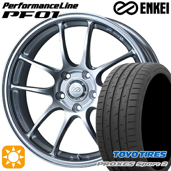 【取付対象】225/40R18 92Y XL トーヨー プロクセススポーツ2 ENKEI エンケイ パフォーマンスライン PF01 スパークルシルバー 18インチ 7.5J 5H114.3 サマータイヤホイールセット ｜トレッド新横浜師岡店