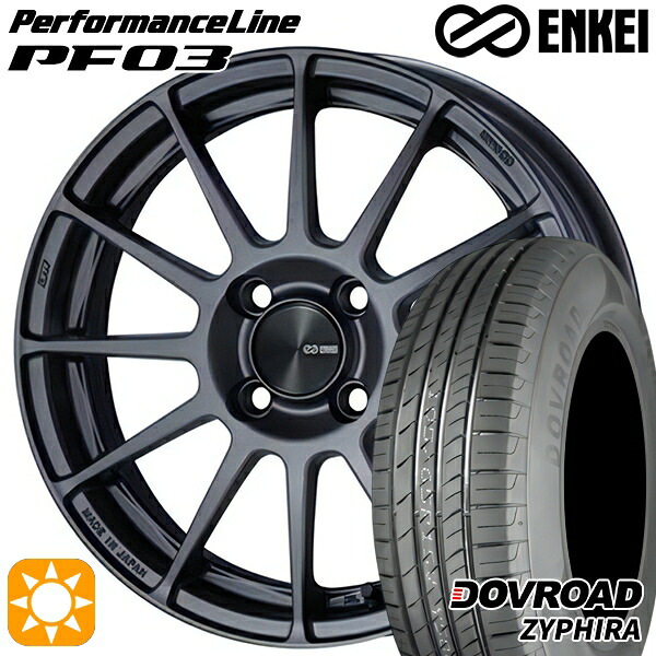 【取付対象】ライズ ロッキー 205/60R16 92V DOVROAD ザイファイラ ENKEI エンケイ パフォーマンスライン PF03 マットダークガンメタリック 16インチ 6.5J 4H100 サマータイヤホイールセット ｜トレッド新横浜師岡店