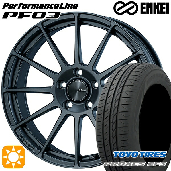 【取付対象】レガシィB4 エクシーガ 215/50R17 95V XL トーヨー プロクセス CF3 ENKEI エンケイ パフォーマンスライン PF03 マットダークガンメタリック 17インチ 7.0J 5H100 サマータイヤホイールセット |トレッド新横浜師岡店