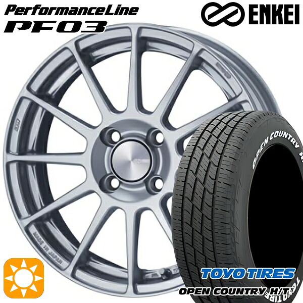 【取付対象】フィット アクア 185/60R15 84H トーヨー オープンカントリー H/T2 WL ENKEI エンケイ パフォーマンスライン PF03 スパークルシルバー 15インチ 6.0J 4H100 サマータイヤホイールセット 98,120円
