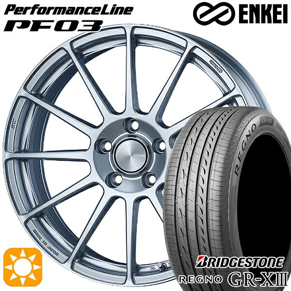 【取付対象】20/30系アルファード ヴェルファイア 235/50R18 101V XL ブリヂストン レグノ GR-X3 ENKEI エンケイ パフォーマンスライン PF03 スパークルシルバー 18インチ 7.0J 5H114.3 サマータイヤホイールセット |トレッド新横浜師岡店