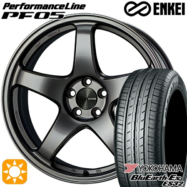 【取付対象】175/60R16 82H ヨコハマ ブルーアース ES32 ENKEI エンケイ パフォーマンスライン PF05 ダークシルバー 16インチ 6.5J 4H100 サマータイヤホイールセット |トレッド新横浜師岡店