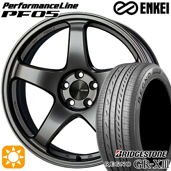 【取付対象】175/65R15 84H ブリヂストン レグノ GR-X3 ENKEI エンケイ パフォーマンスライン PF05 ダークシルバー 15インチ 6.0J 4H100 サマータイヤホイールセット