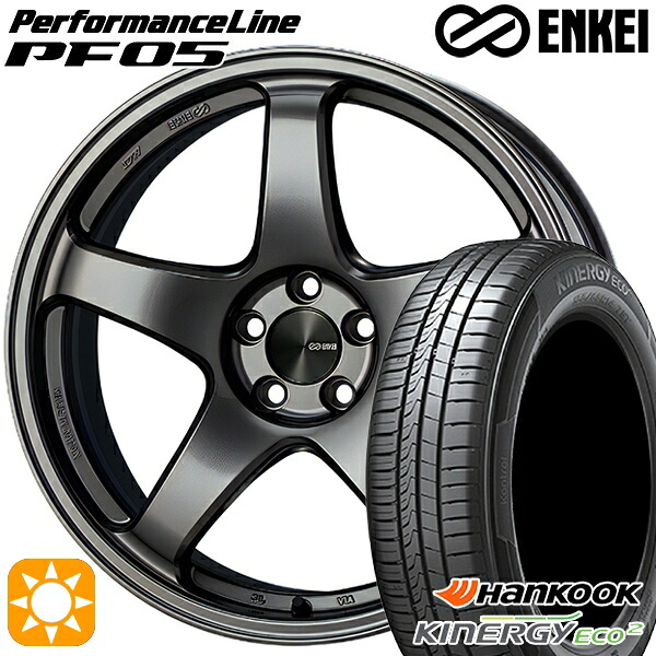 【取付対象】165/50R15 72V ハンコック KlnERGy ECO2 K435 ENKEI エンケイ パフォーマンスライン PF05 ダークシルバー 15インチ 5.0J 4H100 サマータイヤホイールセット ｜トレッド新横浜師岡店