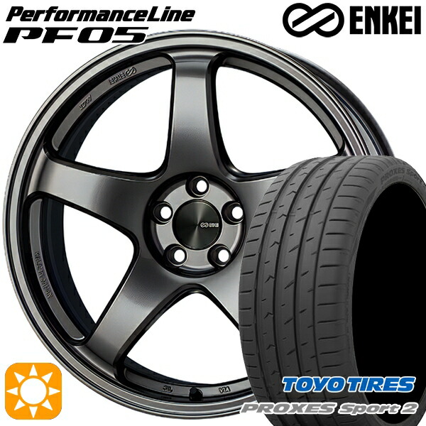 【取付対象】225/40R19 93Y XL トーヨー プロクセススポーツ2 ENKEI エンケイ パフォーマンスライン PF05 ダークシルバー 19インチ 8.0J 5H114.3 サマータイヤホイールセット