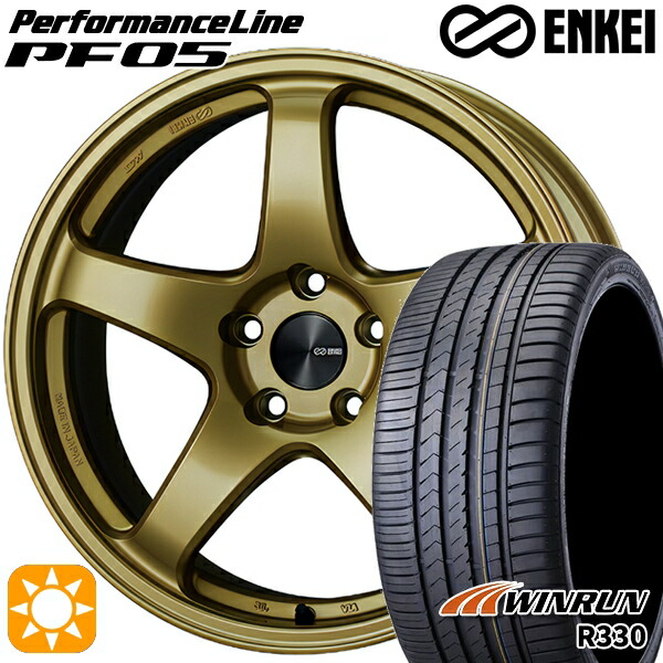 【取付対象】スイフト 215/40R17 87W XL ウィンラン R330 ENKEI エンケイ パフォーマンスライン PF05 ゴールド 17インチ 7.0J 4H100 サマータイヤホイールセット |トレッド新横浜師岡店