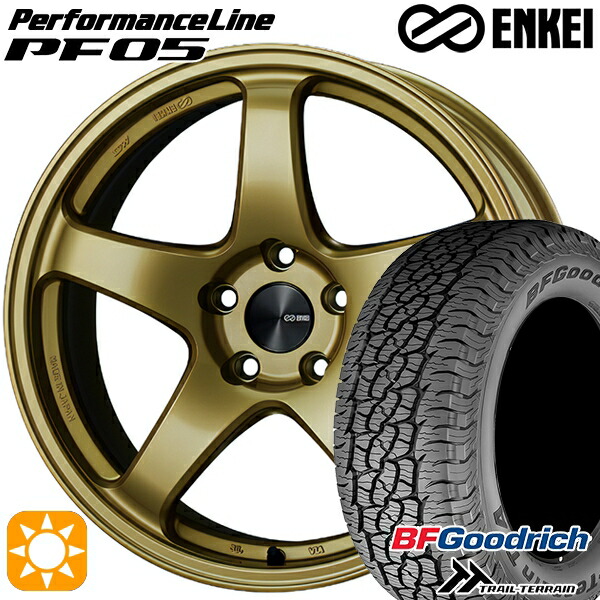 【取付対象】235/60R18 107H XL RBL BFグッドリッチ トレールテレーン ENKEI エンケイ パフォーマンスライン PF05 ゴールド 18インチ 7.5J 5H114.3 サマータイヤホイールセット