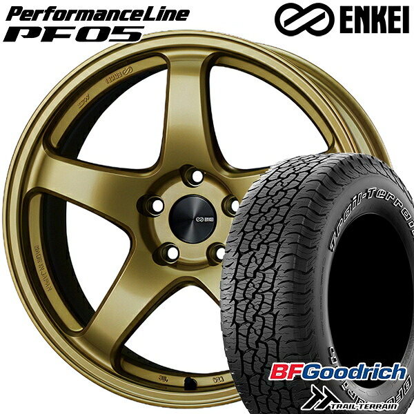 【取付対象】225/65R17 102T ORWL BFグッドリッチ トレールテレーン ENKEI エンケイ パフォーマンスライン PF05 ゴールド 17インチ 7.0J 5H114.3 サマータイヤホイールセット