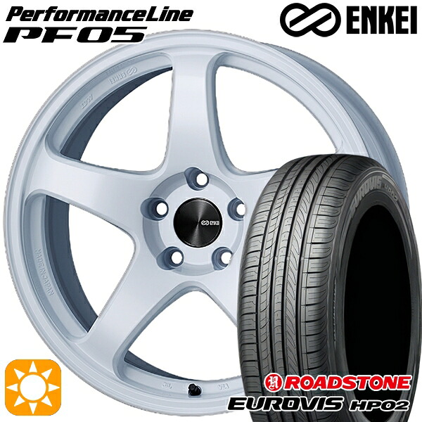 【取付対象】165/60R15 ネクセン ロードストーン ユーロビズ HP02 ENKEI エンケイ パフォーマンスライン PF05 ホワイト 15インチ 5.0J 4H100 サマータイヤホイールセット