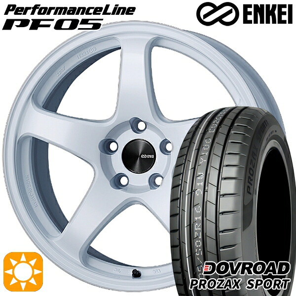 【取付対象】205/45R17 88W XL DOVROAD プロザックススポーツ ENKEI エンケイ パフォーマンスライン PF05 ホワイト 17インチ 7.0J 4H100 サマータイヤホイールセット