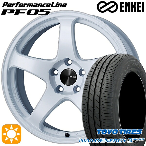 【取付対象】215/45R18 89W トーヨー ナノエナジー3プラス ENKEI エンケイ パフォーマンスライン PF05 ホワイト 18インチ 7.5J 5H114.3 サマータイヤホイールセット ｜トレッド新横浜師岡店