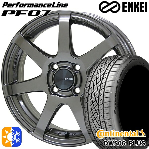 205/45R17 88W XL コンチネンタル DWS06+ ENKEI エンケイ パフォーマンスライン PF07 ダークシルバー 17インチ 7.0J 4H100 オールシーズンタイヤホイールセット ｜トレッド新横浜師岡店 124,640円
