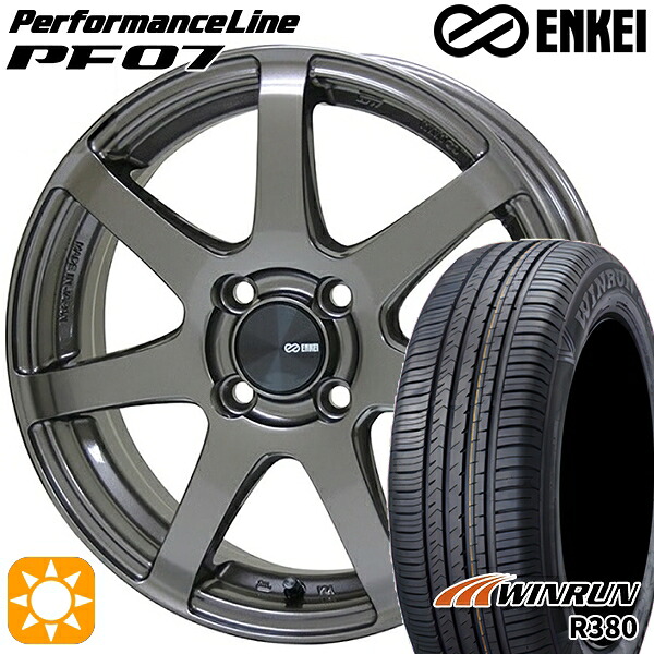【取付対象】ライズ ロッキー 205/60R16 92H ウィンラン R380 ENKEI エンケイ パフォーマンスライン PF07 ダークシルバー 16インチ 6.5J 4H100 サマータイヤホイールセット |トレッド新横浜師岡店