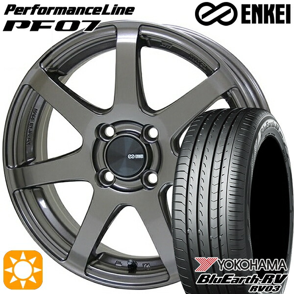 【取付対象】185/60R15 84H ヨコハマ ブルーアース RV03 ENKEI エンケイ パフォーマンスライン PF07 ダークシルバー 15インチ 6.0J 4H100 サマータイヤホイールセット 88,055円