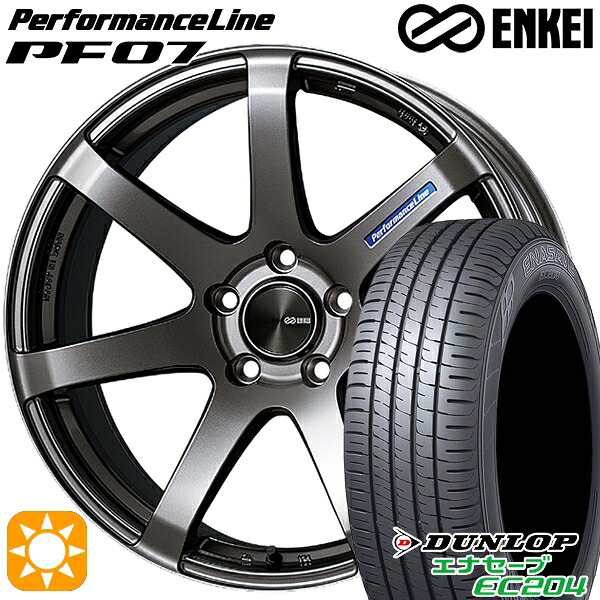 【取付対象】インプレッサXV 225/55R17 101W XL ダンロップ エナセーブ EC204 ENKEI エンケイ パフォーマンスライン PF07 ダークシルバー 17インチ 7.5J 5H100 サマータイヤホイールセット