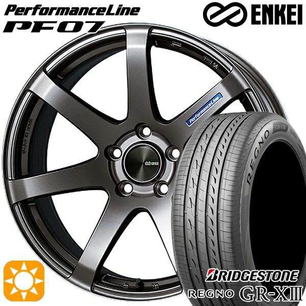 【取付対象】C-HR レガシィB4 225/50R18 95W ブリヂストン レグノ GR-X3 ENKEI エンケイ パフォーマンスライン PF07 ダークシルバー 18インチ 8.0J 5H114.3 サマータイヤホイールセット