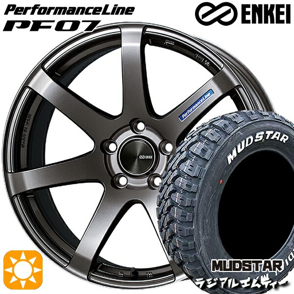【取付対象】ライズHB ロッキーHB 215/60R16 99T XL マッドスター ラジアル M/T ホワイトレター ENKEI エンケイ パフォーマンスライン PF07 ダークシルバー 16インチ 7.0J 5H100 サマータイヤホイールセット