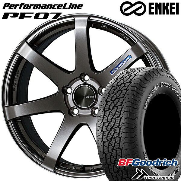 【取付対象】245/65R17 111T ORWL BFグッドリッチ トレールテレーン ENKEI エンケイ パフォーマンスライン PF07 ダークシルバー 17インチ 7.0J 5H114.3 サマータイヤホイールセット ｜トレッド新横浜師岡店