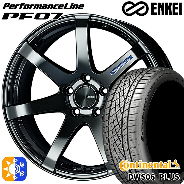 245/40R19 98Y XL コンチネンタル DWS06+ ENKEI エンケイ パフォーマンスライン PF07 SBK 19インチ 8.0J 5H114.3 オールシーズンタイヤホイールセット