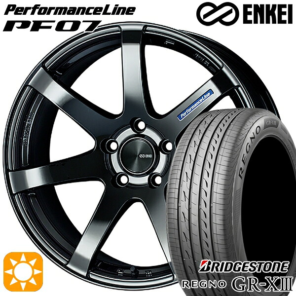 【取付対象】20/30系アルファード ヴェルファイア 235/50R18 101V XL ブリヂストン レグノ GR-X3 ENKEI エンケイ パフォーマンスライン PF07 SBK 18インチ 7.5J 5H114.3 サマータイヤホイールセット