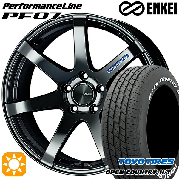 【取付対象】225/60R18 100H トーヨー オープンカントリー H/T2 WL ENKEI エンケイ パフォーマンスライン PF07 SBK 18インチ 7.5J 5H114.3 サマータイヤホイールセット