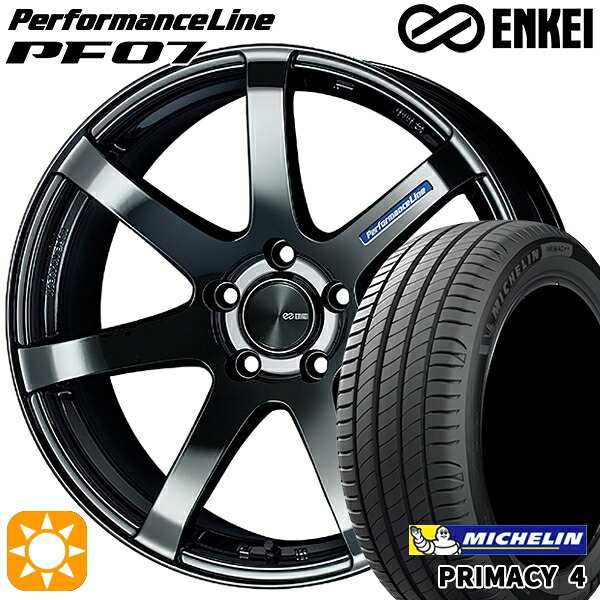 【取付対象】マークX レクサスIS 235/40R19 96W XL VOL ミシュラン プライマシー4 ENKEI エンケイ パフォーマンスライン PF07 SBK 19インチ 8.0J 5H114.3 サマータイヤホイールセット