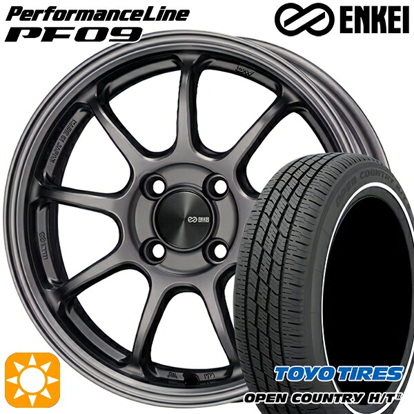 【取付対象】165/65R15 81H トーヨー オープンカントリー H/T2 WR ENKEI エンケイ パフォーマンスライン PF09 ダークシルバー 15インチ 5.0J 4H100 サマータイヤホイールセット