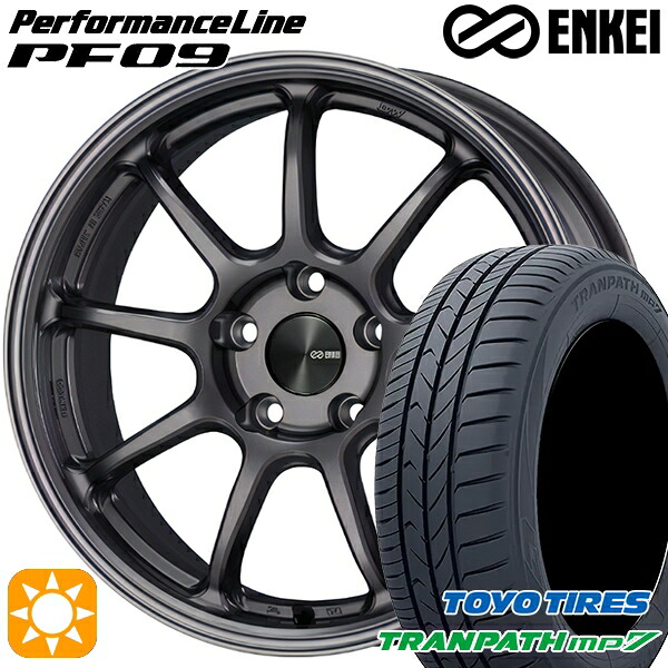 【取付対象】215/60R17 96H トーヨー トランパス mp7 ENKEI エンケイ パフォーマンスライン PF09 ダークシルバー 17インチ 7.5J 5H100 サマータイヤホイールセット